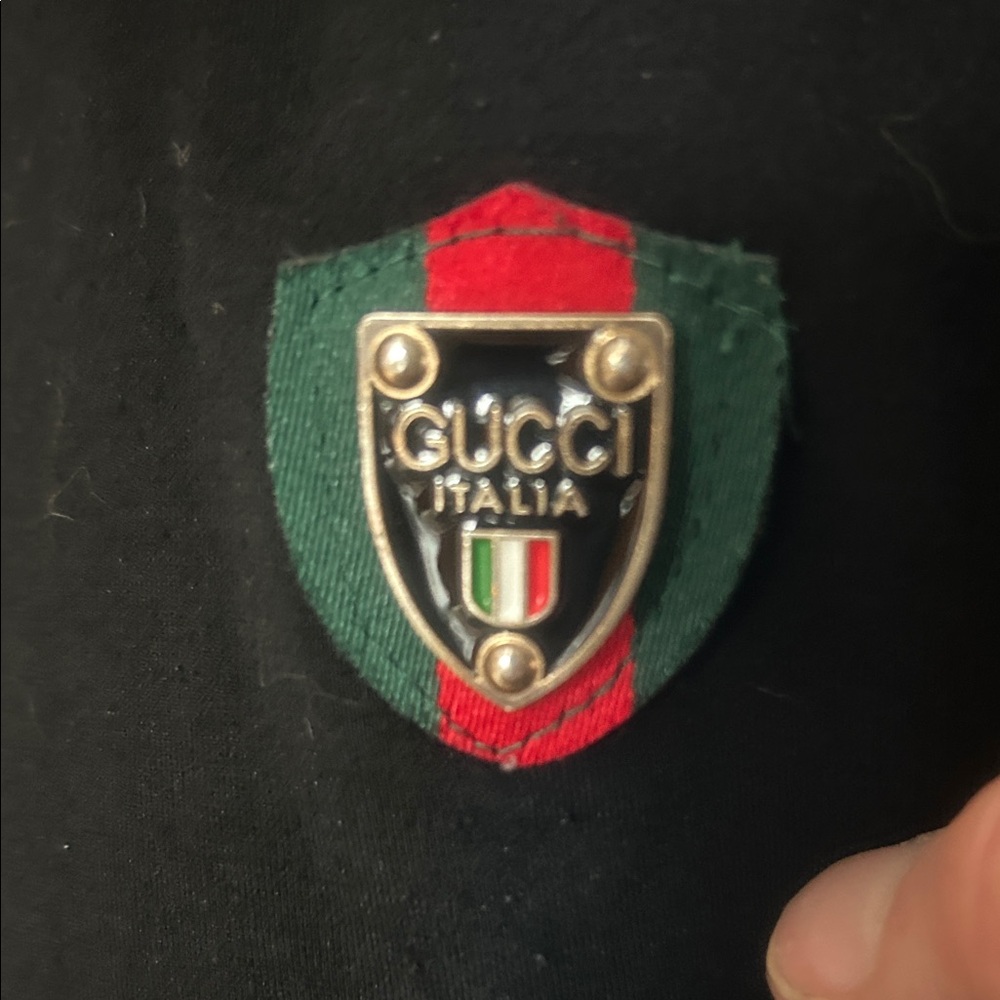 Gucci Black Track Pants with Red & Green Stripe Cuffs - Picture 4 of 9
